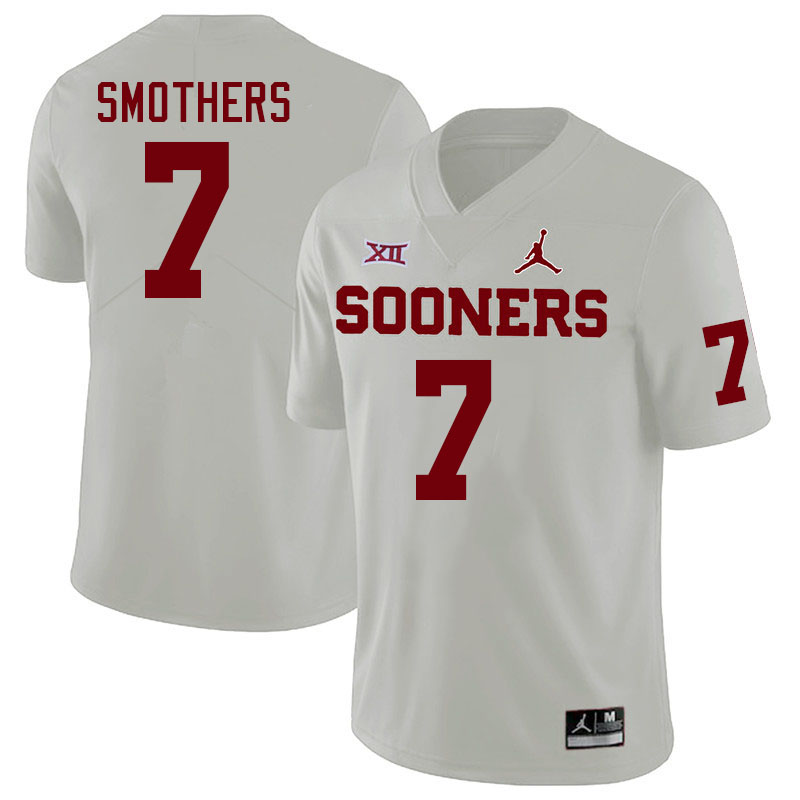 Men #7 Daylan Smothers Oklahoma Sooners College Football Jerseys Stitched-White